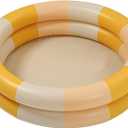 Inflatable Baby Retro Swimming Pool Family Cute Style Thickened Water Pool for Kids Indoor Outdoor Play (Yellow Stripe)