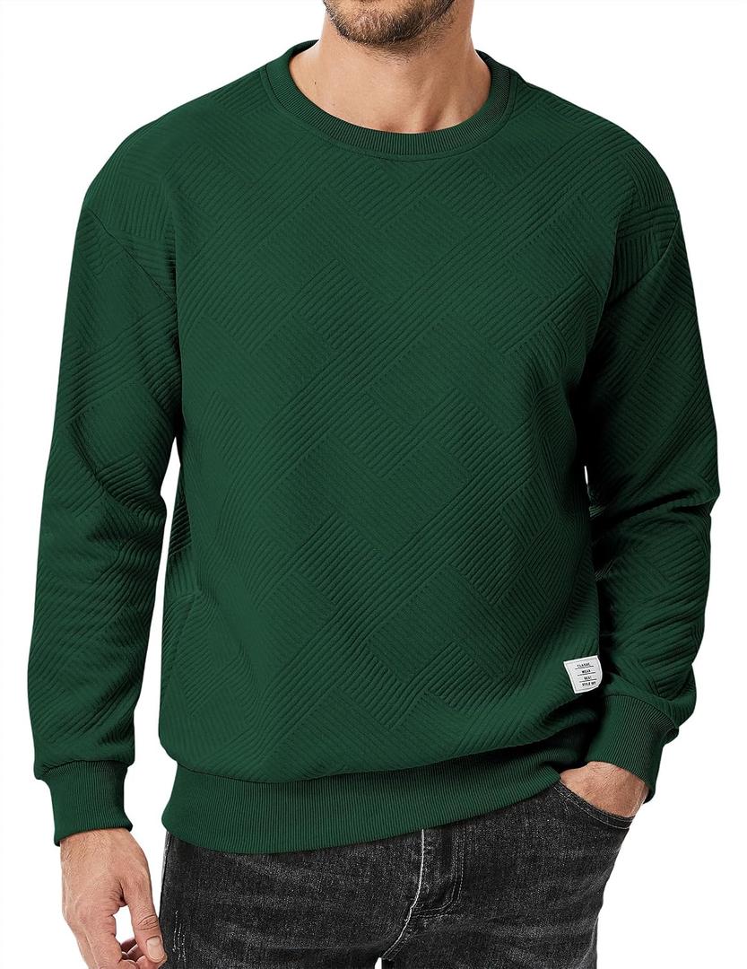 JMIERR Men's Crewneck Sweatshirt Casual Long Sleeve Geometric Texture Sweatshirts Fashion Pullover Shirts