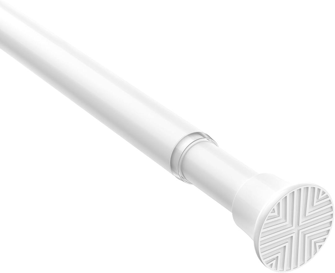 AIZESI Tension Rod 18-36 inch 1Pc White Adjustable Tension Curtain Rod No Drilling Small Tension Rod Spring Tension Curtain Rod Expandable Curtain Rod