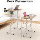 Hadulcet Portable Standing Desk, Rolling Desk Adjustable Height, Mobile Laptop Desk, Small Stand Up Table with Wheels, Walking Table for Treadmill Walking Pad, Tall Computer Stand, Oak