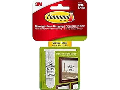 Command 2363829 Medium Picture Hanging Strip 12/Pack (17204-12ES)