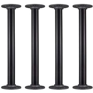 MUZIK 4 Pack Industrial Pipe Table Leg Set, Iron Base Legs for Coffee & End Tables, Desks, Nightstand - Custom Vintage Tables and Furniture Decorations (14 × 1 inch)