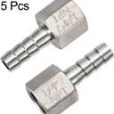 HARFINGTON 5pcs Stainless Steel Barbed Fitting 1/4" NPT Female to 1/4" Hose ID for Home Brew Pipe Fitting Direct Thread Connector Durable Construction