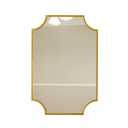 Hamilton Hills Brass Framed Vanity Mirror - Elegant 30" x 40" Scalloped Mirror Design - Luxurious Wall Bathroom Mirror for Safe, Easy Install - Horizontal/Vertical Hanging, Classic Gold Finish