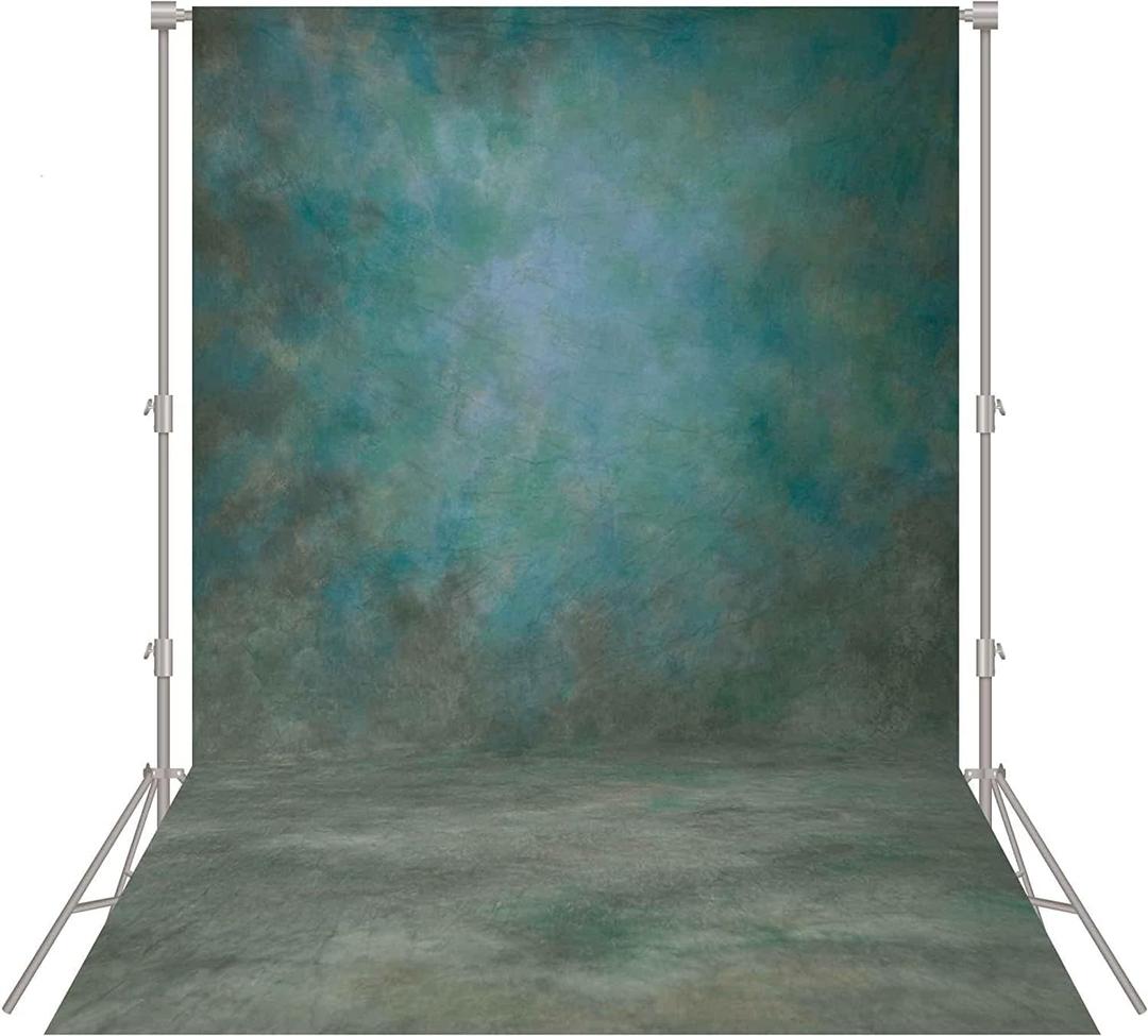 Abstract Professional Photography Backdrop for Portrait Photo Props Booth Background Photoshoot Studio with Polyester Fabric Roller Pocket on Top (8x10ft,Green,No Stand)