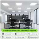 2x2 LED Light Flat Panel 4Pack,40/35/30/25/20W,5 Color Temps 2.7K/3K/3.5K/4K/5K,Dimmable (0-10V) Recessed Drop Ceiling Lights,5200 LM Fixture Flush Mount Ceiling for Office Kitchen Garage ETL-4Pack