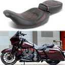 Rich Choices Low-Profile Driver Passenger Seat Pillion Set Compatible with Harley Touring Road King FLHR Street Glide FLHX Road Glide FLTRX CVO Street Glide FLHXSE Electra Glide Ultra Classic (Red)