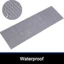 Bath Mat Bathroom Runner Long Large Rugs Floor Wood Shower Bathtub Waterproof Non Slip Accessories 16x48 Inch Easy to Clean, Striped Grey, 1 pc