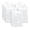 25 Pcs Hanging Storage Bags Clear Plastic Bags Large Hook Reusable Hang-Up Book Pouch Waterproof Headphone Storage for Classroom Library Home School Supplies Pharmacy Use