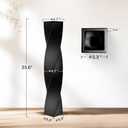 Tall Black Resin Floor Vase - 23.6 Inch Modern Square Twist Vases for Home Decor, Large Decorative Vase for Dried Flowers, Pampas Grass, Centerpiece - Matte Finish