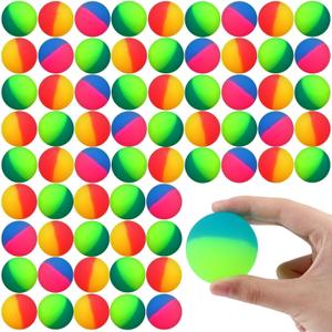 Jenaai 100 Pcs 45 mm/1.77 Inch Bouncy Balls for Kids, Large Rubber High Bouncing Balls in Bright Assorted Multi Colors Bulk for Birthday Party Favors Easter Classroom Carnival Prizes Gift