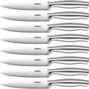 Aiheal Steak Knives, Stainless Steel Steak Knives Set of 8, Never Needs Sharpening Dinner Steak Knife Set, Sharp Micro Serrated Knives