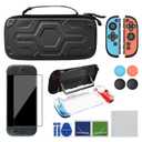 AKNES Switch 2 Accessories Bundle Kit, Carrying Case for Nintendo Switch 2 (2025), Clear Slim Dockable Protective Case, Silicone and PC JoyCon Case Cover, Glass Screen Protectors, Thumb Grip Caps