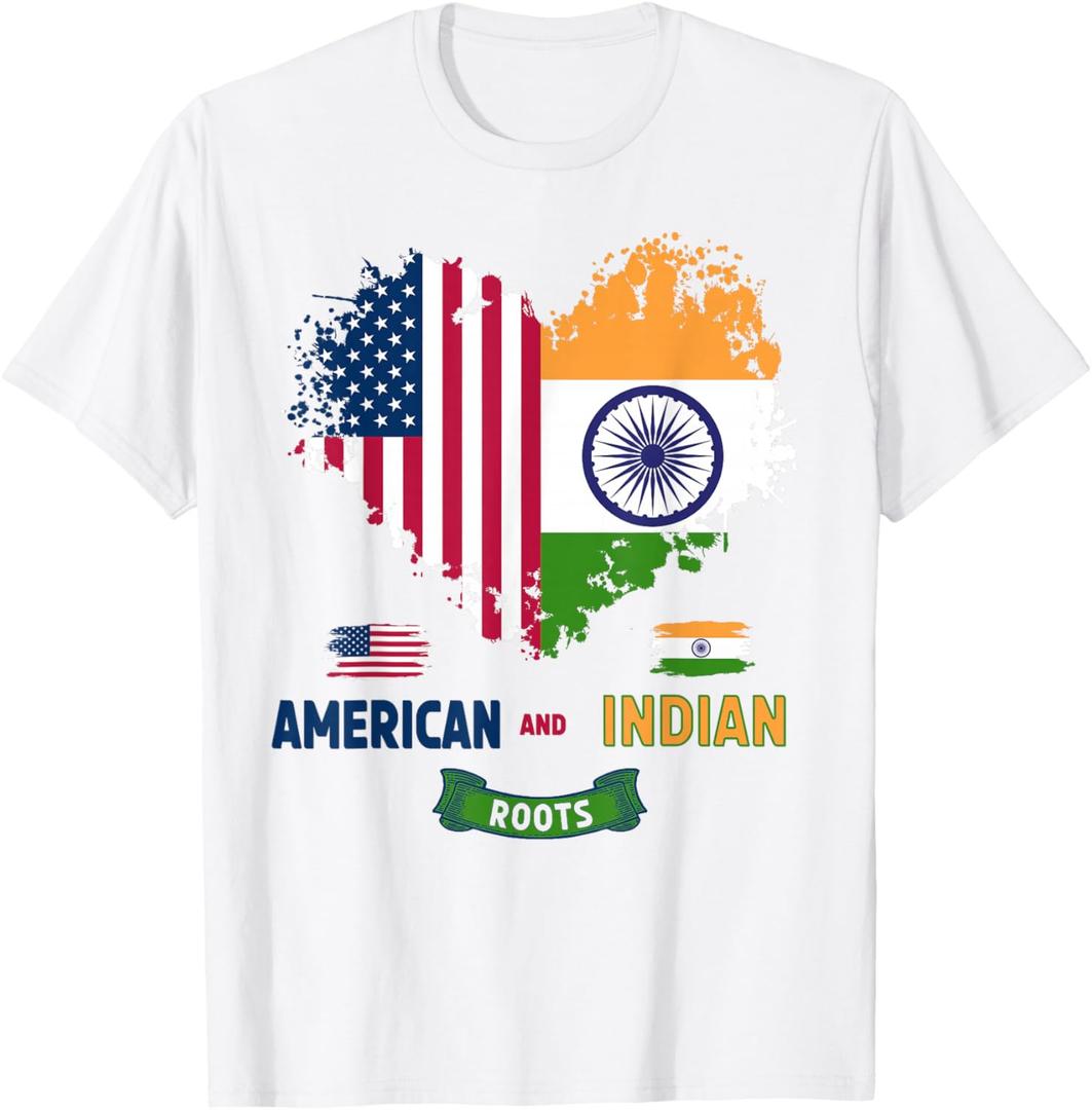 Indian American Roots Outfit Idea for Kids & India Flag T-Shirt
