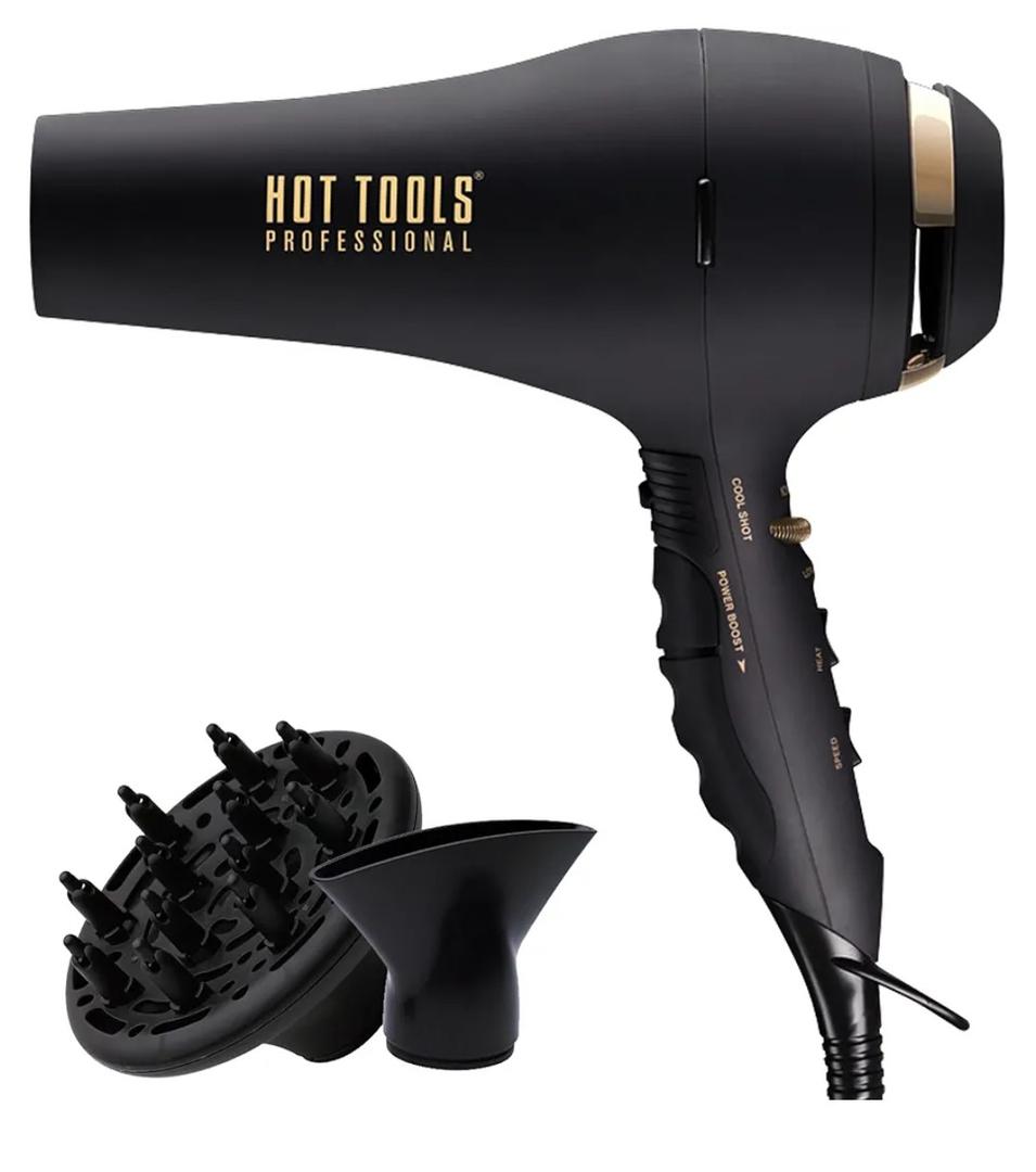 Hot Tools Pro Artist Black Gold 2100 Turbo Ceramic + Ionic Hair Dryer | Fast Dry, Lightweight
