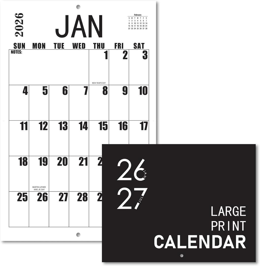 Large Wall Calendar 2026-2027, Big Grid Jumbo Calendar 23 x 15 Inches Runs From Jan 2026 to Jul 2027, Large Print Wall Calendar Perfect for Planning, Organizing, and Scheduling Your Life
