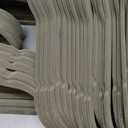 Amazon Basics Slim, Velvet, Non-Slip, Durable Suit Clothes Hangers for Closet, Coats, Pants, Shirts, Gray/Silver, Pack of 100