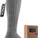 Alpaca Wool Knee High Terry Lined Boot Socks Heavyweight,Winter Thick Warm Fleece Thermal Moisture Wicking (Small, Light Gray*2)