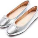 Women's Round Toe Ballet Flats Comfortable Bow Dressy Flats Shoes for Women 9