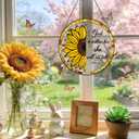 GudaAphrmix Stained Glass Suncatcher - 9.8in Sunflower Bible Verse Window Hanging for Women Housewarming Gift