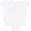 GUISBY Short Sleeve Baby Bodysuit Cotton Pajamas for Infant Boys Girls 3-Packs (White)