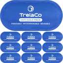 TrelaCo 10 Pcs Reusable Gel Ice Packs for Injuries, Gel Ice Packs Bulk for Injuries, Soft and Flexible, Hot and Cold Compress for Knees, Back, Shoulders, Arms, and Legs, 10 x 5 Inch