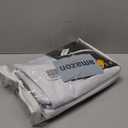 INOVADAY 100% Blackout Curtains for Bedroom, Black Out Curtains 96 Inch Long, Clip Rings Linen Blackout Drapes, Thermal Insulated Room Darkening for Living Room, 2 Panels - Snow White,W50xL96