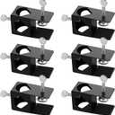 Lnrueg 6 PCS Deck Torch Clamps, Porch Rail Torch Clamp, Backyard Rail Torch Clip, Outdoor Torch Mount Holder, Universal Torch Mounting Bracket for Decks, Railings, Fences, Poles, Tables