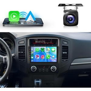4+64G Android Car Stereo for Mitsubishi Pajero 4 V80 V90 2006-2014, Wireless Carplay Android Auto Car Radio, 9 Touch Screen Head Unit with Bluetooth GPS Mirror Link WiFi FM/RDS DSP Backup Camera SWC