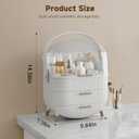 BTGGG Makeup Organizers, Make Up Organizer for Vanity, Countertop Cosmetic Storage with Drawers and Transparent Cover for Bedroom Bathroom, White