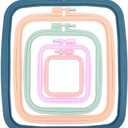 5 Pieces 5 Sizes Square Embroidery Hoops, ABS Plastic Embroidery Hoops for DIY Embroidery Craft