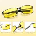 Men's Polarized SunglassesUltra Light Rectangular Metal Frame with Spring Hinge for Driving & Golf