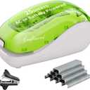 Electric StaplerIncluding 2000 Staples and 1 Staple Remover, Suitable for Palm Size and high Comfort25 Sheet Capacity, AC Adapter or Battery PoweredBattery not Included (Green)