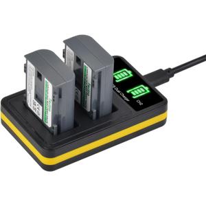Tectra 2-Pack NB-2L NB-2LH Battery and LED Dual Charger for Canon Rebel XTi XT PowerShot G7 G9 DC301 DC310 DC320 DC330 DC410 Elura 40 50 60 65 70 80 90 EOS 350D 400D Camera