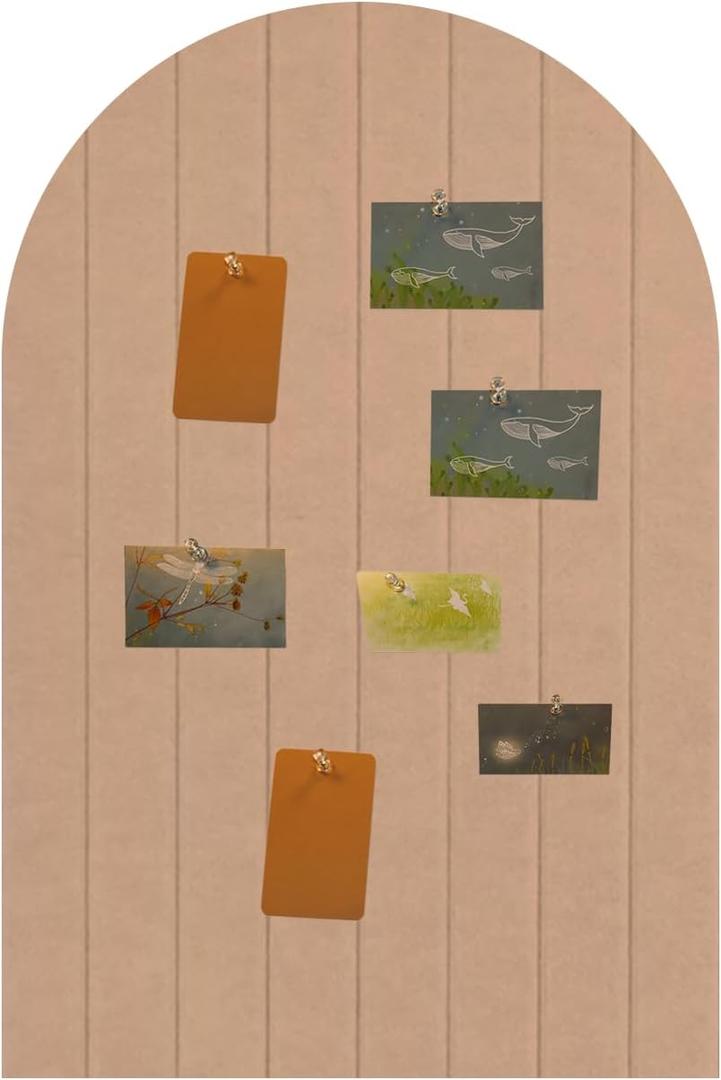 Foldable Bulletin Board, 0.35" Thick Felt Wall Tiles, Large Cork Board with Adhesive Sticker, Round Edges Wall Panels for Office Bedroom Living Room, Decorative Board (Camel, 24x16 inches)