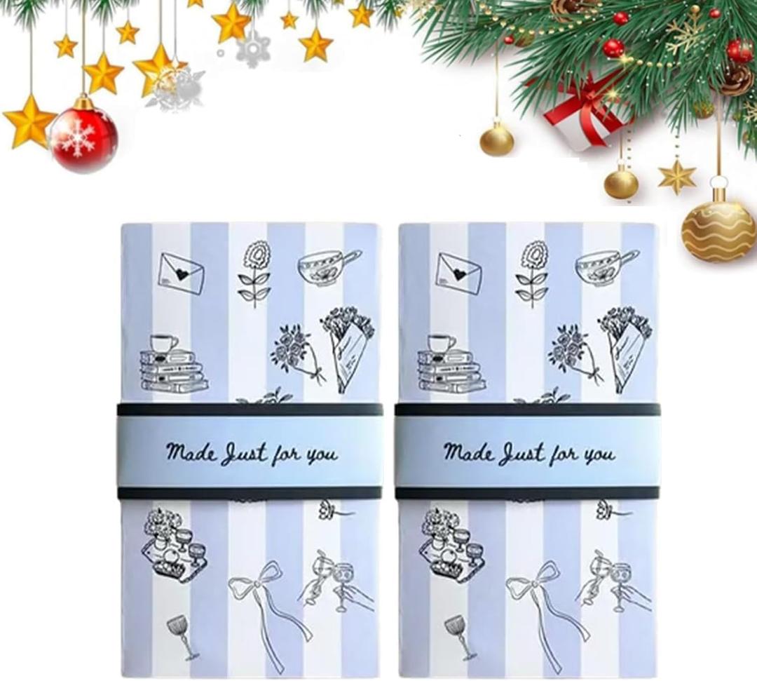OYB 2Pcs Handmade Christmas Gift Card Booklet, Handmade ChristmasGift Card Holder Book, Christmas Money Holder Envelope Booklet, DIY XmasGift, Holiday Party Christmas Gifts Card Book Supplies(B)