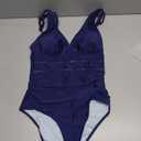 CUPSHE Women's One Piece Swimsuit Bathing Suit V Neck Adjustable Straps Ruched Mesh Back Hook (Medium)