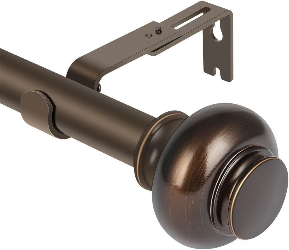 curtain rod 72-144 inch,1 inch Decorative,Polished Bronze Finial