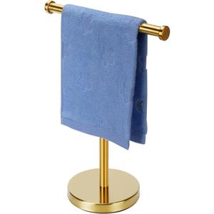 Kalitro Gold Towel Rack Hand Towel Stand, Bathroom Towel Holder Stand SUS304 Stainless Steel (Gold)