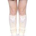 Yolyoo Y2K Leg Warmers Lolita Accessories Lace Leg Warmers with Bows for Women Girls Daily or Patry Dress