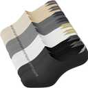 No Show Socks Womens, Premium Cotton Low Cut Non Slip Invisible Liner Socks 4/8 Pairs (A_white+black+grey+beige)