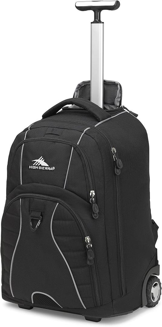 High Sierra Freewheel Wheeled Laptop Backpack, Black, 20.5 x 13.5 x 8-Inch (One Size)