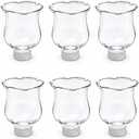 4E's Novelty Clear Glass Votive Cups with Peg - Pack of 4 - Tulip Votive for Candelabra Candle Holder, Home Interior Candle Sconce Glass Replacement Parts, Shabbat Candle Oil Lamp (3.25" Tall)