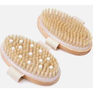 2Pack Exfoliating Bath Brushes, Dry Body Brush, Body Scrubber for Lymphatic Drainage, Blood Circulation, Wet and Dry Brush