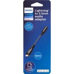 Phillips Lighting to 3.5mm Audio Adapter Black and White Fabric Cable