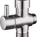 3-Way Solid Brass Brushed Nickel Shower Arm Diverter Valve G1/2 Thread - Universal Bathroom Replacement for Handheld and Fixed Showerheads - Tool-Free Installation Leak-Proof Design