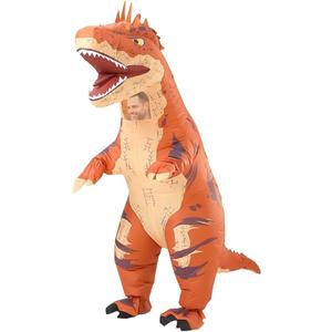 MXoSUM Blow up Dinosaur Costume Adult Inflatable Dinosaur Costume Suit Funny T- rex Costume Outfit Halloween Party Dino Suit (New Brown)