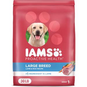 IAMS Proactive Health Large Breed Adult Dry Dog Food Lamb & Rice Recipe, 30 lb. Bag (30 Pound (Pack of 1)