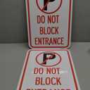 (2 Pack) Do Not Block Entrance (With No Parking Symbol) | 12" X 18" Heavy-Gauge Aluminum Sign | Rust Free Aluminum, Weather Resistant, Waterproof, Fade Resistant, 2 Pre-drilled Holes