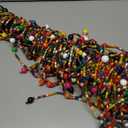 38 Strands Colorful Boho Hippie Door Beads Curtain, Hanging Wood Beaded Curtain for Doorways 36 Inches x 79 Inches (Rainbow)